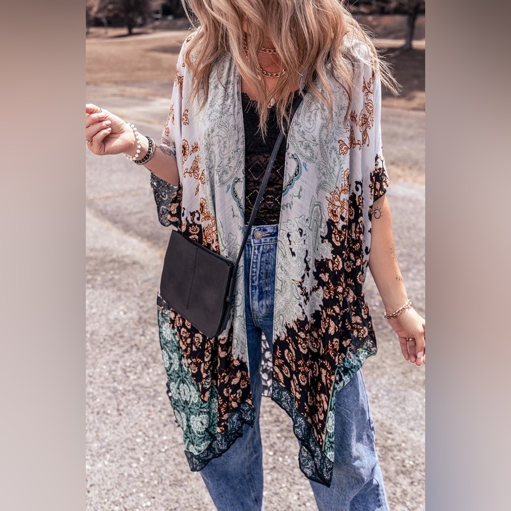 RACHEL ROY Multicolor Patterned Kimono